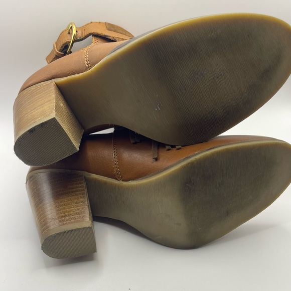 Sbicca Brown Leather Fringe Ankle Booties - Picture 7 of 8